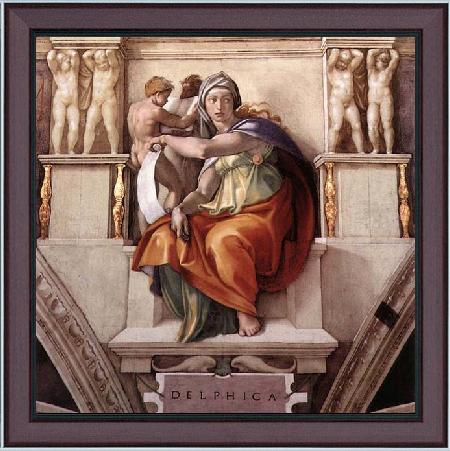 framed  Michelangelo Buonarroti The Delphic Sibyl, Ta3078-1